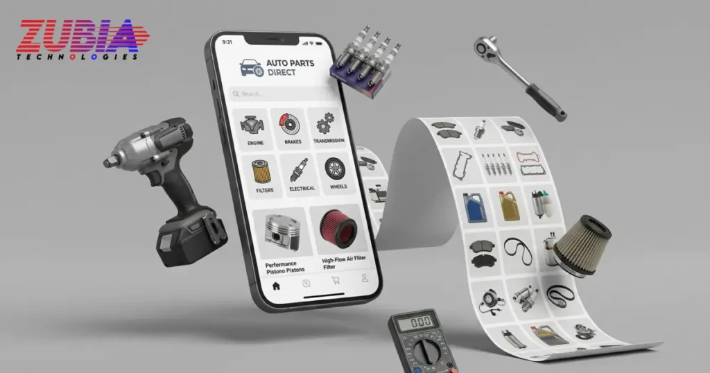 Custom spare parts website development