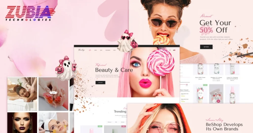 Custom website development for makeup business